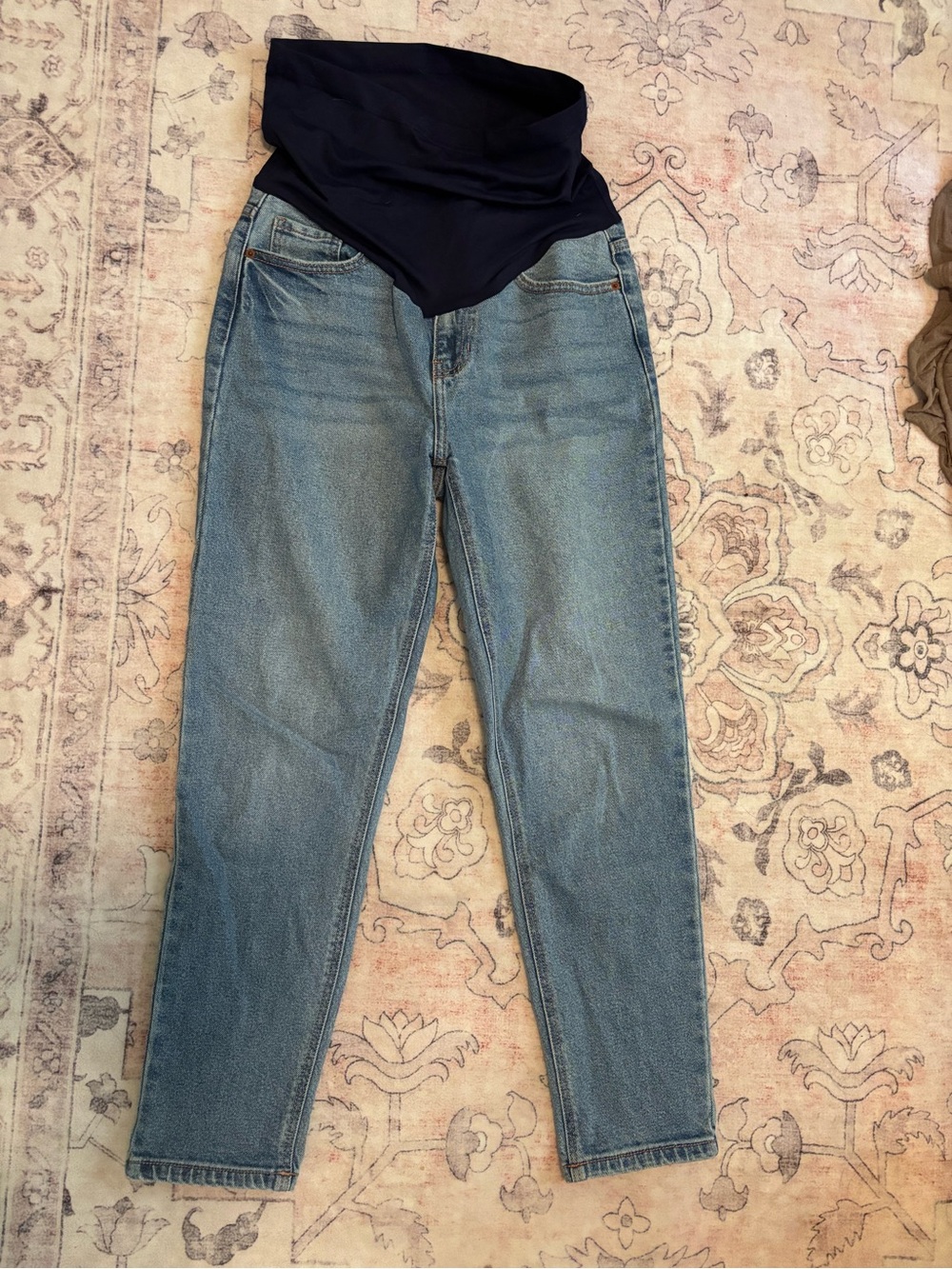 Pinkblush Light Wash Maternity Jeans with Navy Stretch Panel NEVER WORN